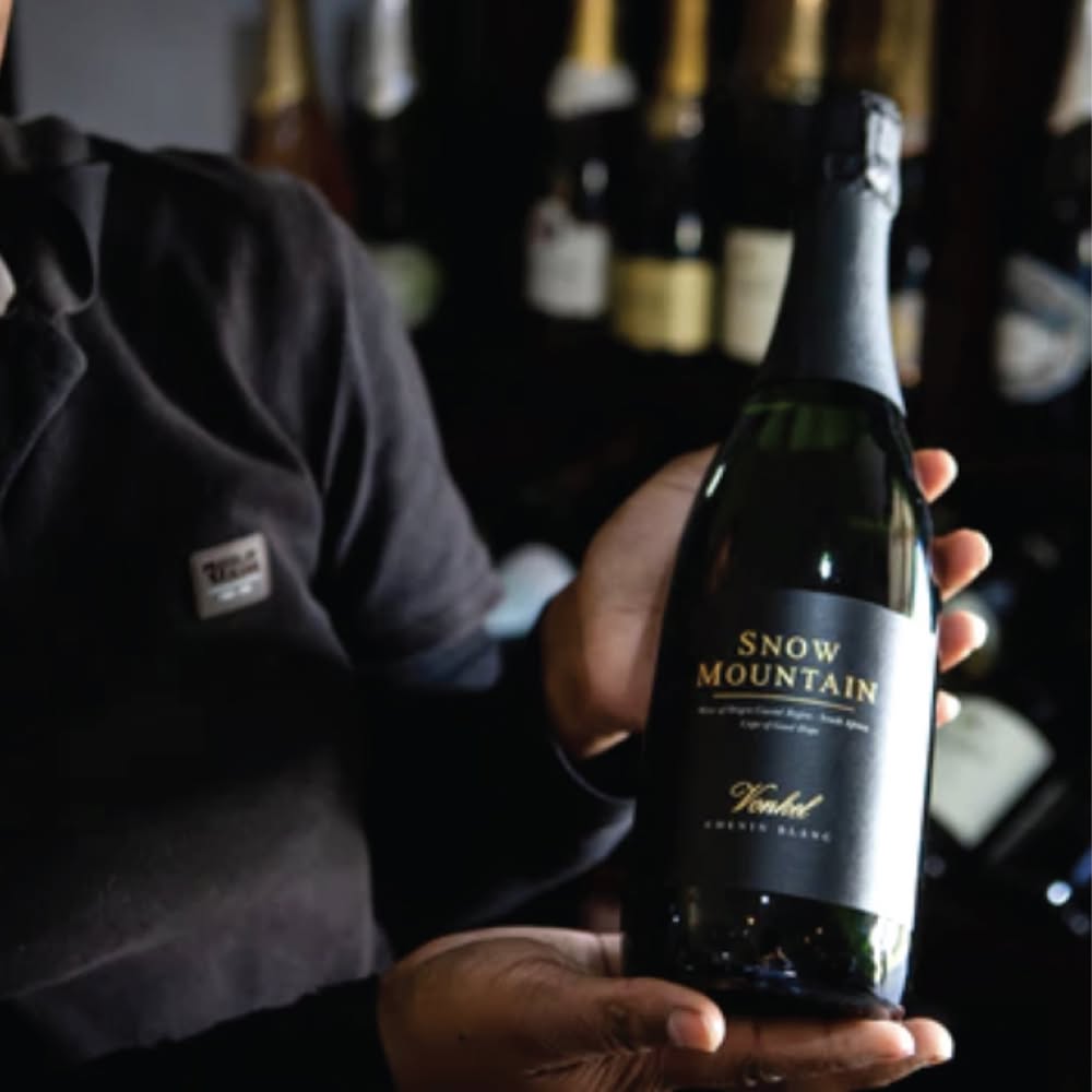 Pouring a glass of fine South African wine